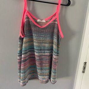 Lovely Melody Multicolor Striped Camisole with Pink Trim
